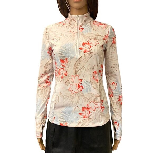 Tommy Bahama Tops - Tommy Bahama Everyday Active Women's 1/2 Zip Jacket Floral Pockets Size M NWT